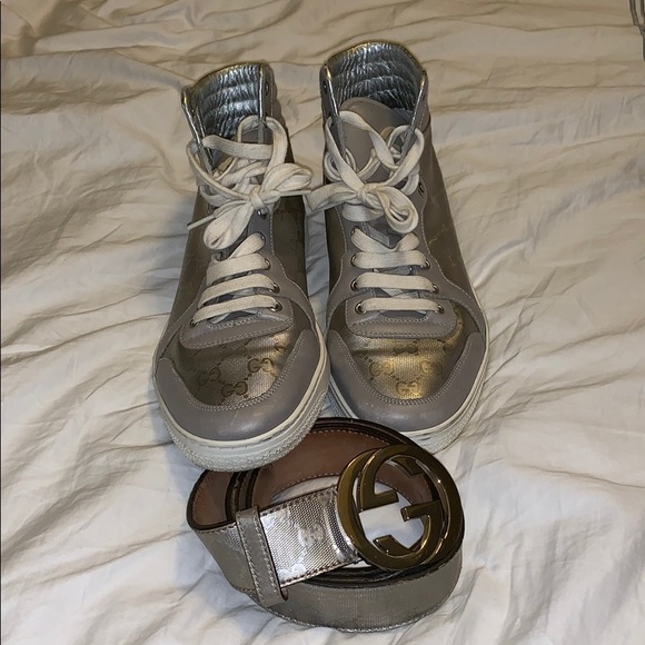 AUTHENTIC! Men’s Gucci sneakers with belt - Picture 2 of 3